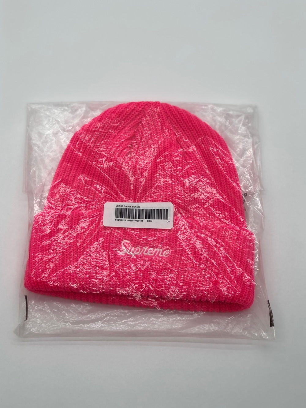 Supreme Loose Gauge Beanie Pink Brand New DS In Package